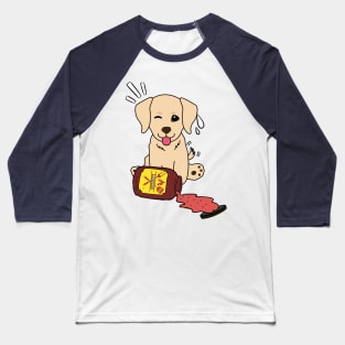 Funny Golden Retriever Spills a jar of BBQ Sauce Baseball T-Shirt